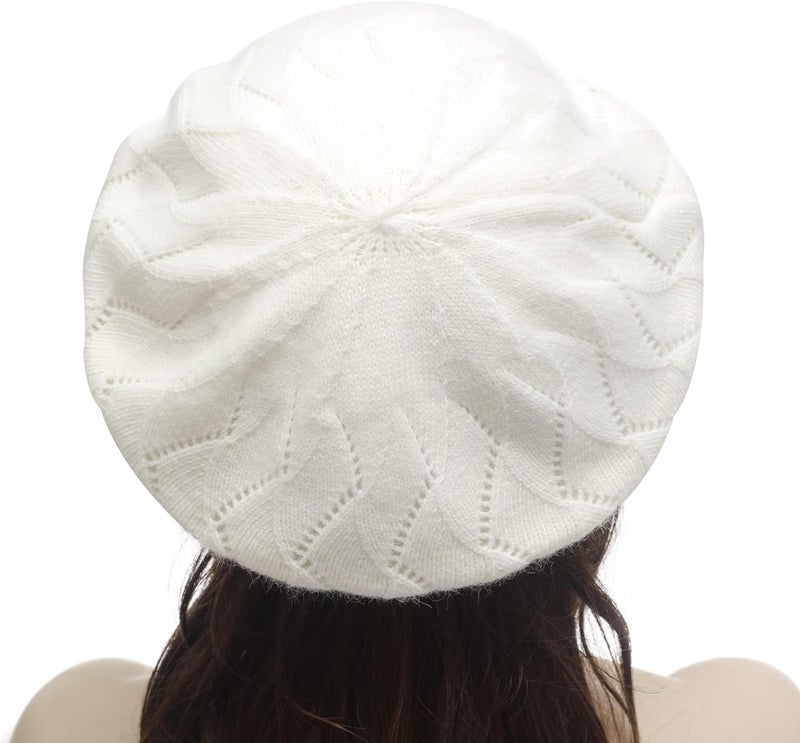 ZLYC French Beret hat, Reversible Solid Color Knit Warm Beret Cap for Womens Girls - Image 4